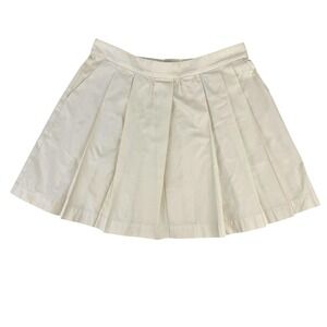 Hache Pleated Cream Beige Pockets Mini‎ Skirt Size 42